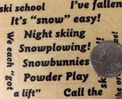 SNOW SKIING Words & Quotes Stickers(25pc)Approx.5″x 7″Scrapbook Mania•Wintertime