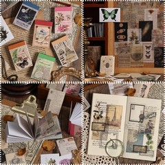 Npcswxq 300Pcs Washi Scrapbook Supplies Sticker Set,Nature Vintage Scrapbooki…