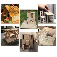 Rectangle Unfinished Wood Pieces 6 x 12 Inch, 25 Pcs Blank Basswood Sheets 1/…