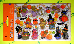 Vintage Halloween Teddy Bear Costume Party Sticker Lot – Rare American Greetings