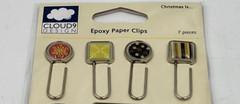 Cloud9 Design «Christmas Is…» 7 Piece Epoxy Paperclips – New/Sun Stained