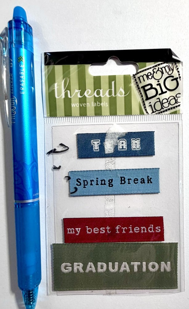 Fabric Words Stickers Scrapbooking Card Making Journal Planner Me & My Big Ideas