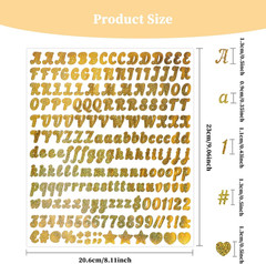 14 Sheets 1/2 Inch Small Glitter Cursive Letters Stickers, 2800 Pieces Sparkle V