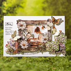 Scrapbook Embellishments 3D Cutout Frame for Scrapbooking Supplies, 60Pcs Vintag