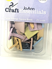 JoAnn Craft Essentials 25 Ct Pastel XL Square Brads Yellow Pink Green Blue Aqua