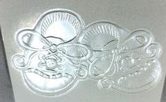 Vintage Frances Meyer Embossed Pearl Baby Shoes Stickers Scrapbooking Craft Set