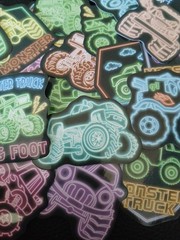New Neon Monster Truck Stickers 15 Randomly Picked