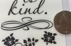 LARGE LOVE IS PATIENT;LOVE IS KIND POEM Rub-Ons(3″x7.75″)Bellisimo Floral•Saying