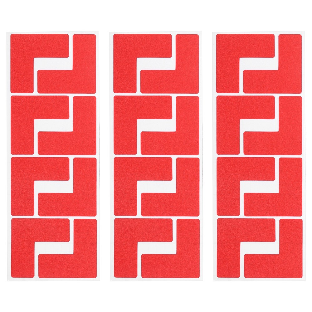 5S Location Marking Corner, (3x3x1.2 Inch, Red) (24Pcs), l -shaped Sticker