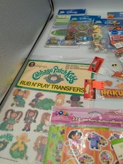 Vintage Sticker Sheets Lot Cartoon Disney, Cabbage Patch,Dora. Sandy lion Etc.