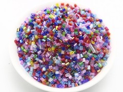 5000 Glass Tube Bugle Beads 2X2mm Transparent Color Choice + Storage Box