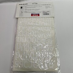 New S.E.I. Flocked Iron-On Transfers «COOL LETTERS» White Uppercase & Lowercase