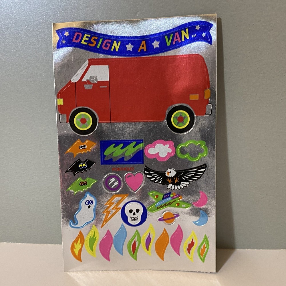 Vintage Sandylion 1990 Stickers Design A Van Metallic Maxi Activity Sheet