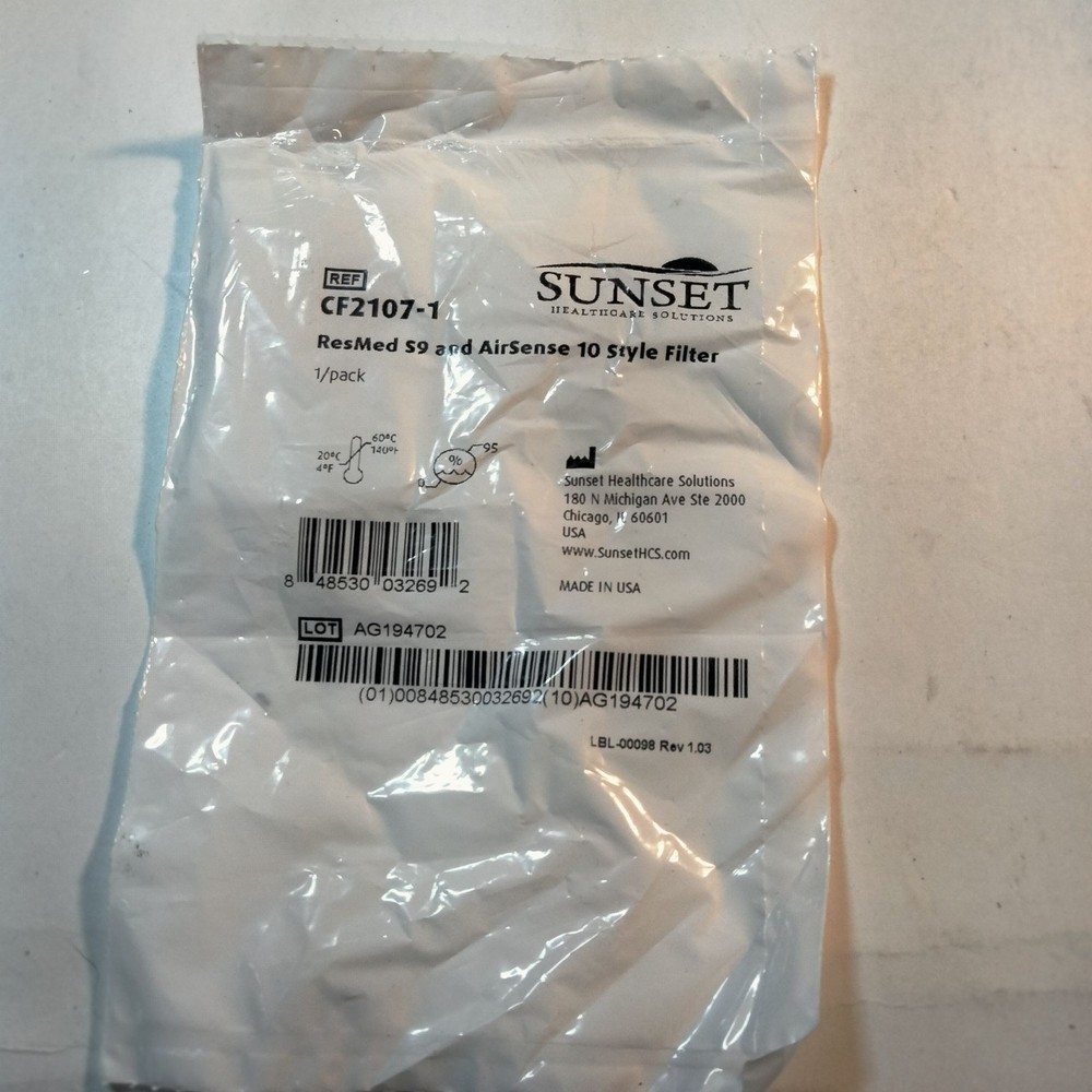 Sunset ResMed S9 AirSense 10 Style Filter Instructional Use CF107 1