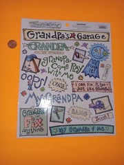 Imaginisce Grandpas Garage Sticker Sheet Scrapbook Die Cut Multicolor Tool Theme