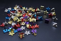 100+Pcs Metal Brads Decorative Fasteners DIY Crafts Accessories Stars Hearts