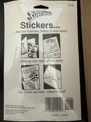 2 Vintage 1991 DC Comics SUPERMAN & 1 Vintage 1982 DC Comics Superhero stickers