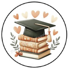 GRADUATION CAP BOOKS ENVELOPE SEALS LABELS STICKERS PARTY FAVORS