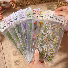 48 Sheets Vintage Plants Flowers Stickers Pack for Scrapbooking Junk Journals Bu