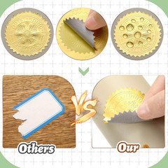 360Pcs Gold Foil Certificate Seals 2» Gold Seal Stickers Self Adhesive Embossed
