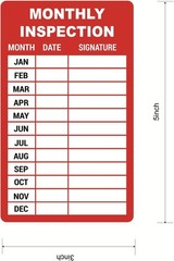 Monthly Inspection Sticker,3x5inch 50pcs Safety Monthly Inspection Record Sti…