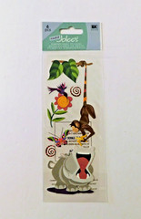 Hippo and Monkey Scrapbook Stickers Jolees EK Success Butterfly Bird JJ001