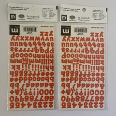 Lot of 2 Making Memories 7/16” Dot Orange Creative Letters Alphabet Stickers