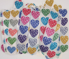 30 Heart Stickers/Various Styles/Scrapbooking/Crafts/Valentines/Journal/1 inch