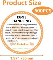 600 PCS Farm Fresh Eggs Carton Labels Egg Stickers 2 Inch 2 Inch,