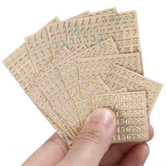 12 Sheets 3mm Small Letter Stickers, 3D Self-Adhesive Gold Mini