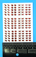 Gold Lined Red Gem Hearts Stars Butterflies Micro Sticker Sheets Set Of 2