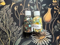 36 piece Lot Buttons Galore Sparkletz Sequin Jewels Embellishment Mixes