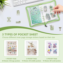 Sticker Storage Organizer Binder A5 Sticker Book Collecting Album Reusable Stick