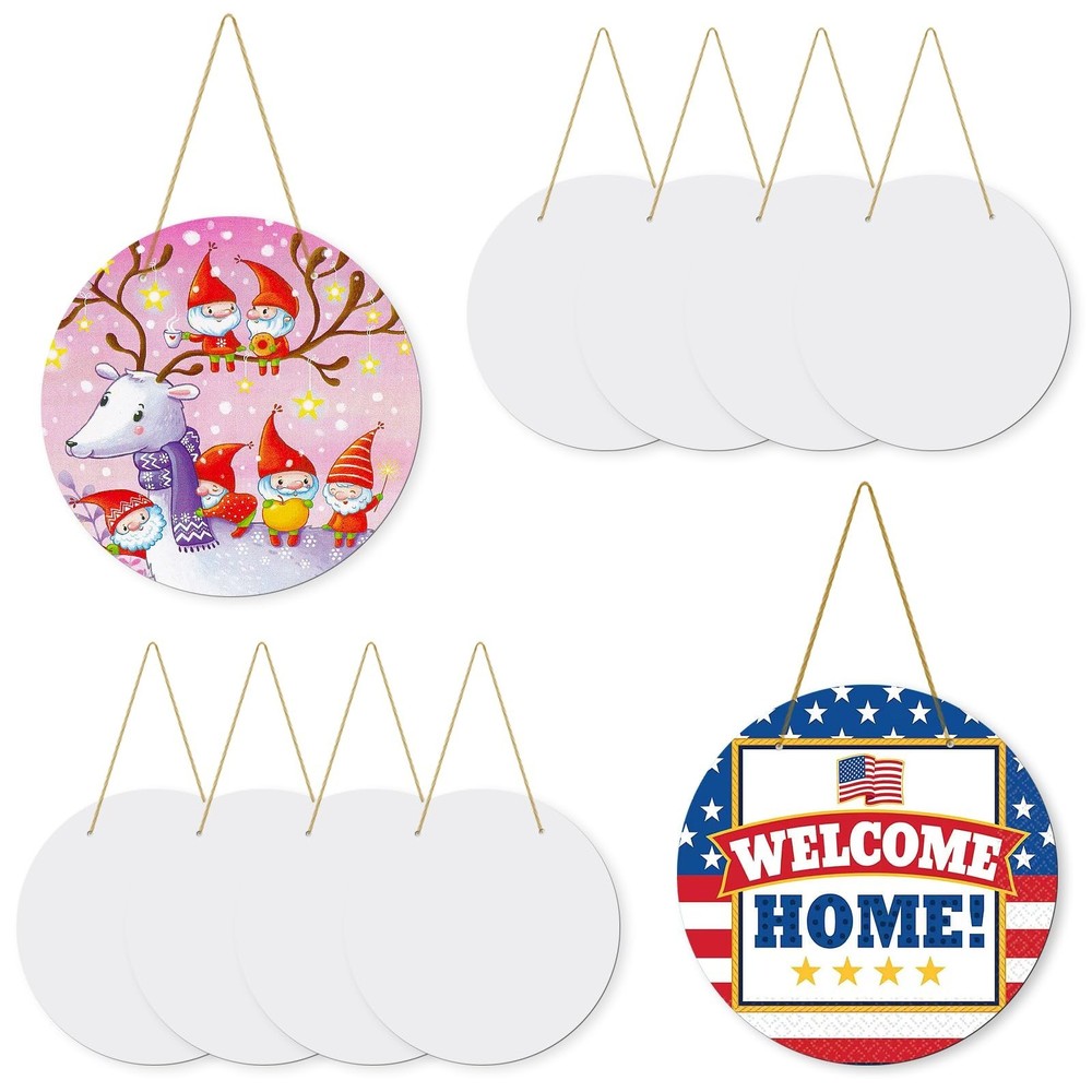 10Pack 10inch Sublimation Door Hanger Blanks, Aluminum Round Unfinished Blank…