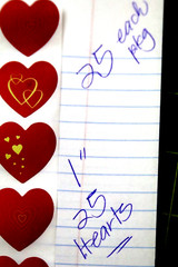 25 RED Design Heart STICKERS ~ Approx 1″ Size