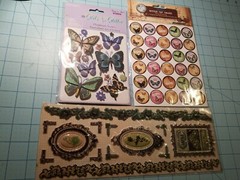 Scrapbooking Butterfly Set of 3 Items: Glittery, Bottle Caps & Puffy Decor – NEW