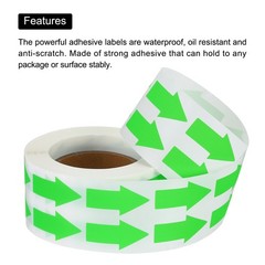 1000 Count/1 Roll 0.6″x1.2″ Sticker Labels Fluorescent Green Arrow Shape Signs