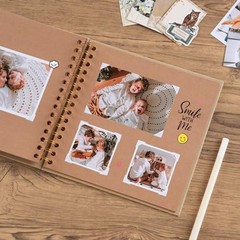 8×8 DIY Scrapbook Album Yellow Hardcover 40 Page Memory Photo Book Wedding Gift