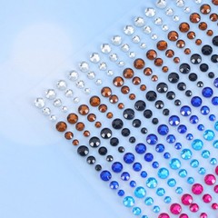Acrylic Rhinestone Sticker Multi Shape Bright Color For Gift Giving 1 Sheet