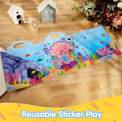 Mermaid Dress Up Reusable 3D Sticker Book for Toddlers Kids 3 4 5 Travel GiftToy