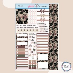 Neutral Watercolor Floral Print Design Planner Stickers, Floral Pattern