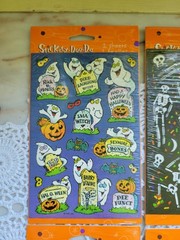 Vintage NIP Stickety-Doo-Da Halloween Skeleton Pumpkin Stickers Lot 8 Sheets
