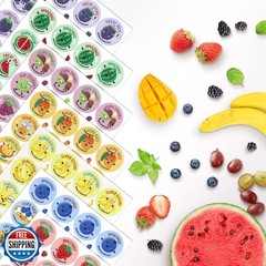 VKPI Scratch and Sniff Stickers, 864 Pieces Fruits and Foods Smelly Stickers,