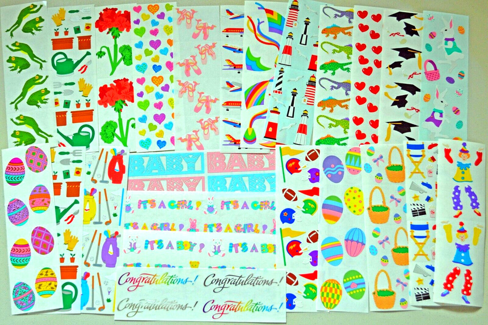 Mrs Grossman Sticker Lot- 24 Two by Six inch Complete and Unused Sheets
