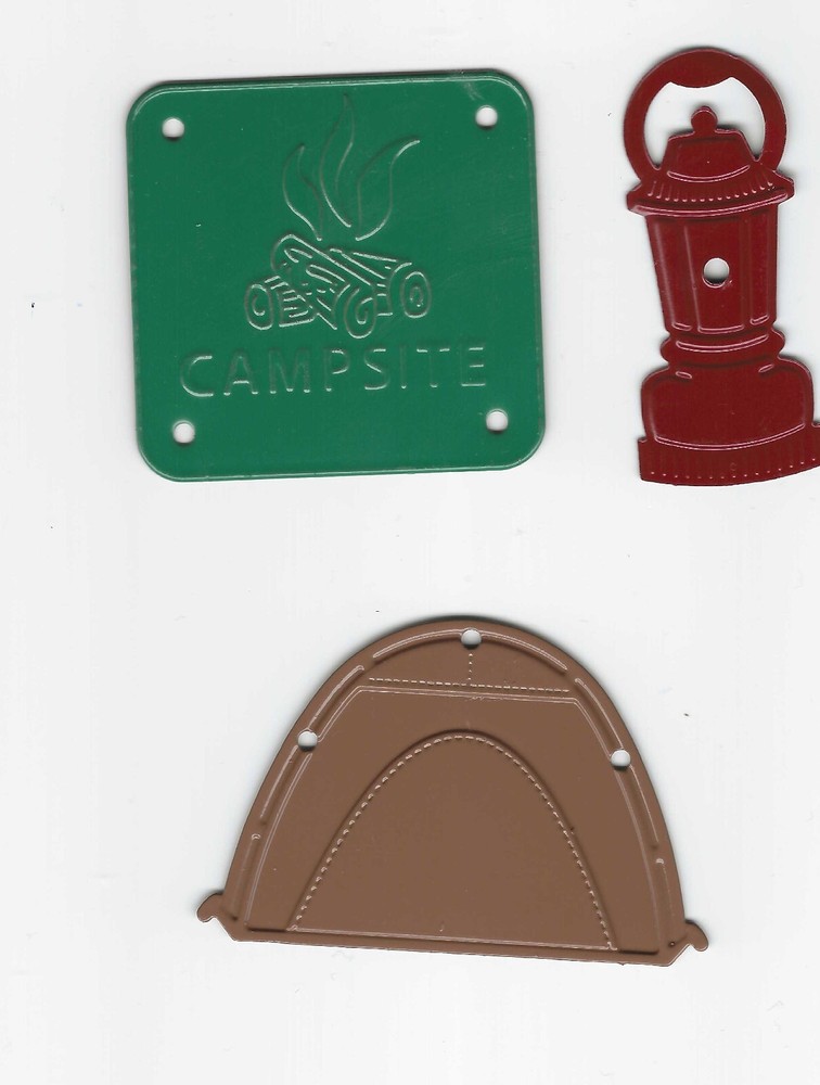 CAMPING BRAD BUDDIES BY HOT OFF THE PRESS CAMPSITE, TENT, LANTERN 2 BRADS