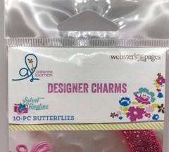 Webster’s Pages Butterfly Designer Charms, 10 pieces for Scrapbooks Lavender