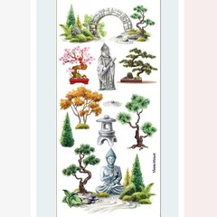 Violette Stickers – 1 Bonsai Plants Sticker Sheet – Asian Garden – Scrapbooks