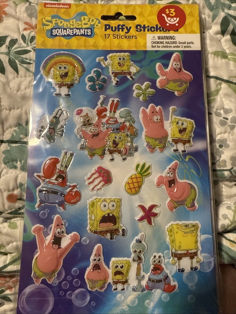 SpongeBob Puffy Stickers 17 Stickers New
