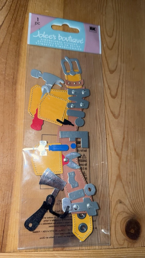 RARE Jolee’s Mr Fix It Tool Belt Handyman Scrapbooking Title Sticker