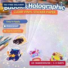 Bleidruck 25 Sheets Bubbles Holographic Clear Vinyl Sticker Paper Self Adhesive
